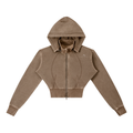 Vintage Washed Cropped Fleece Hoodie