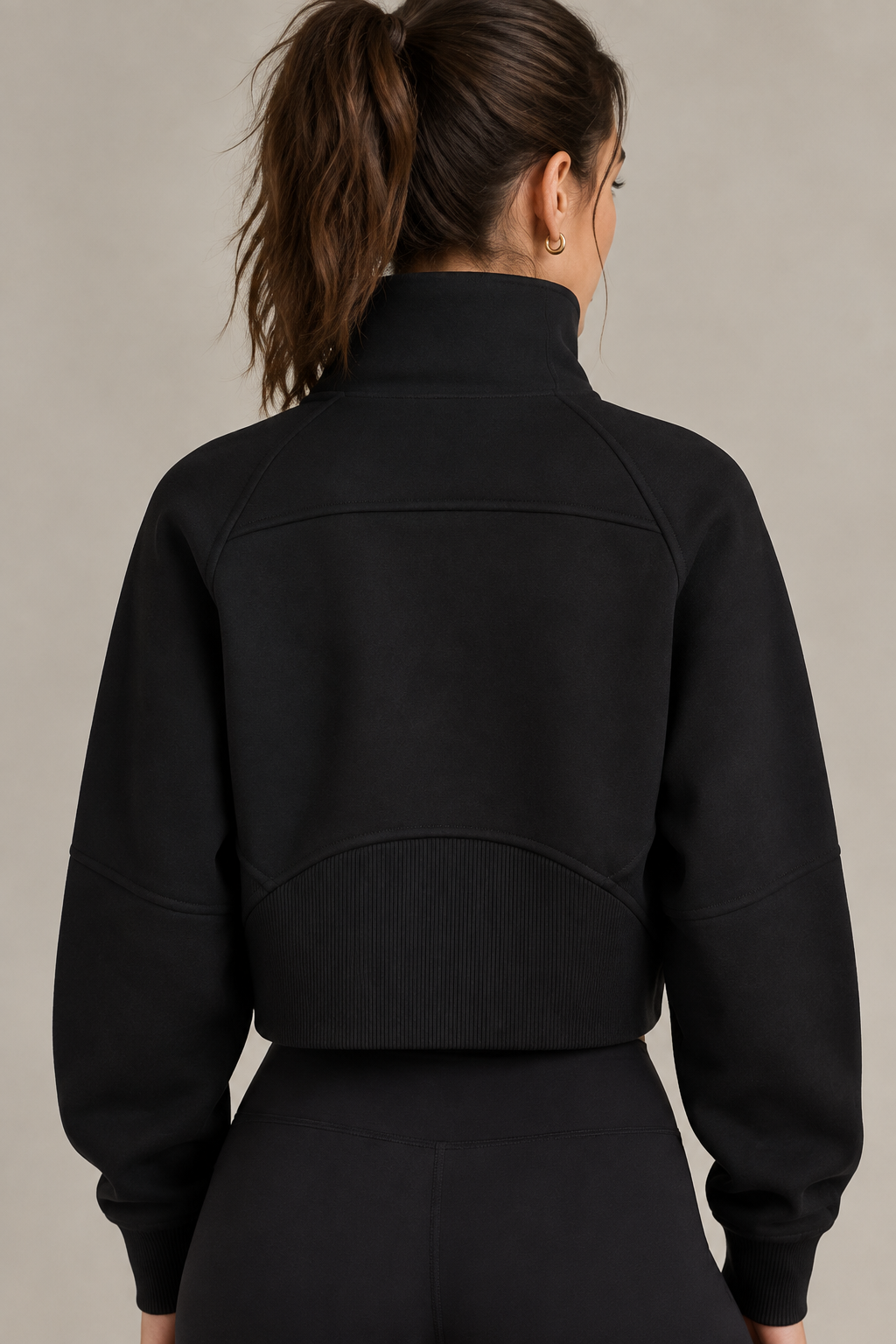 Cropped Half-Zip Sweatshirt