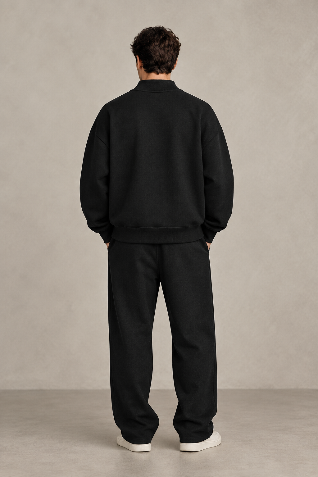 Essential Fleece – Male Model Back, No Logo