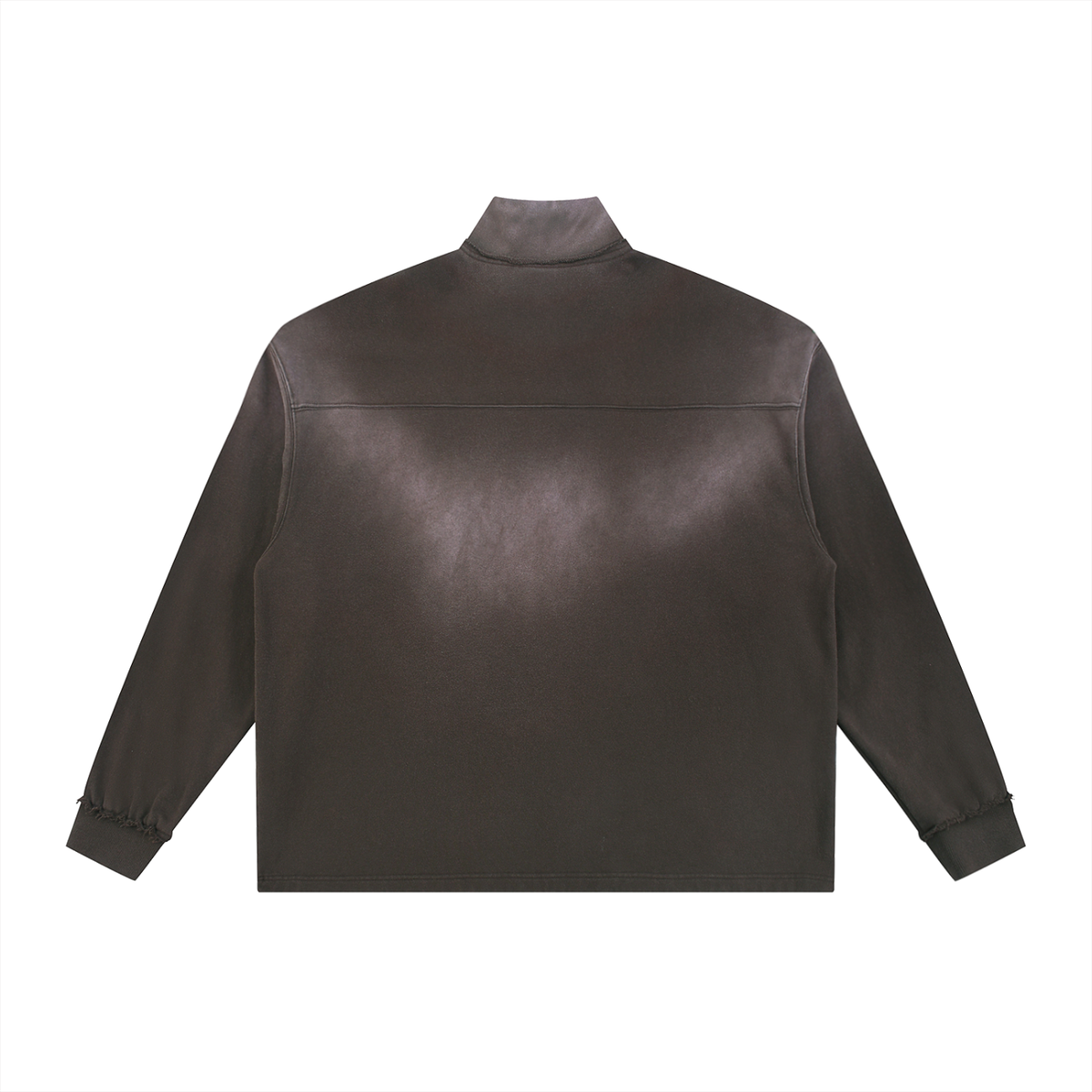 Sun Fade Raw Edge Quarter-Zip Sweatshirt