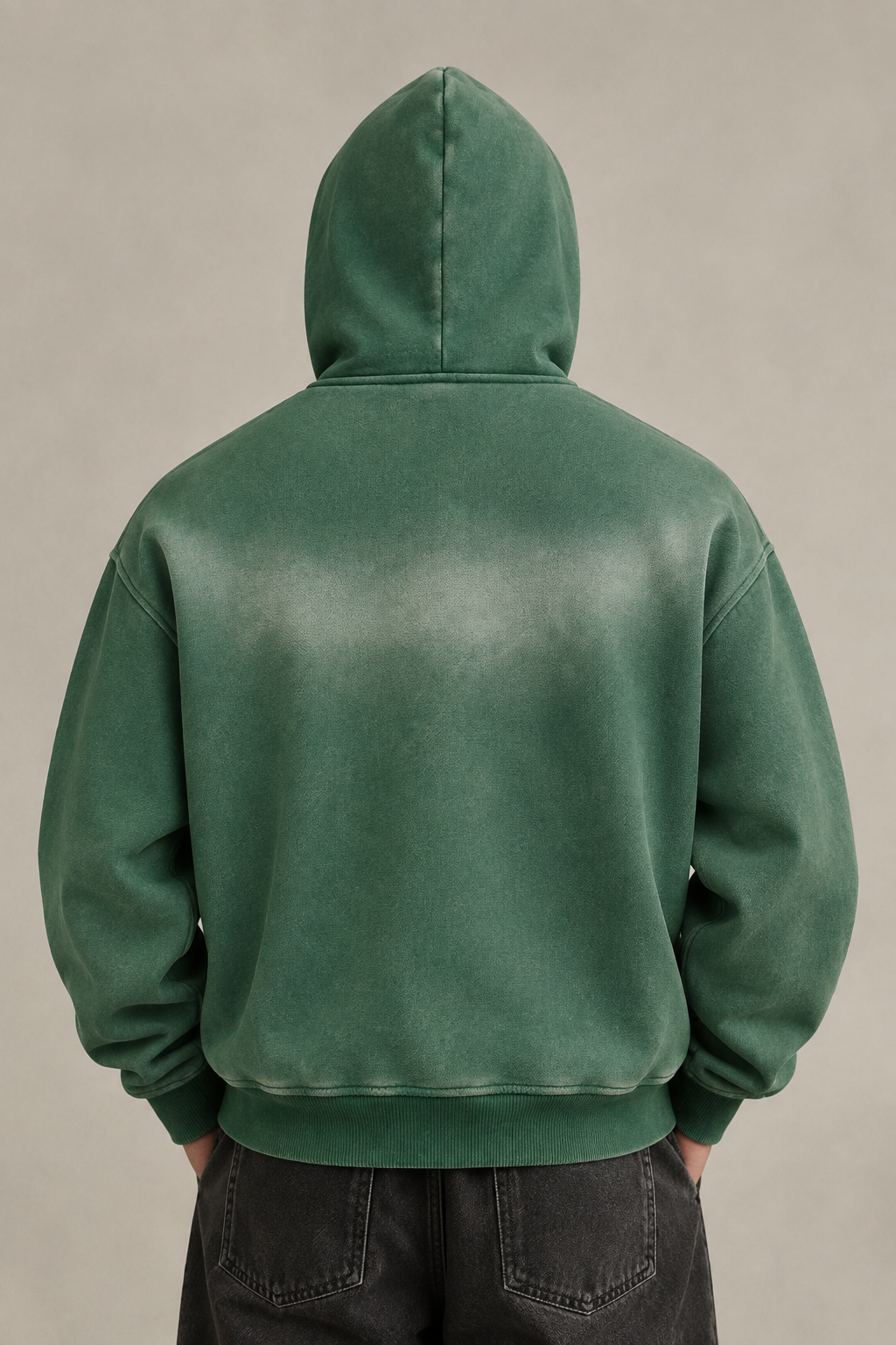 Sunfade Two-way Zipper Boxy Fleece Hoodie